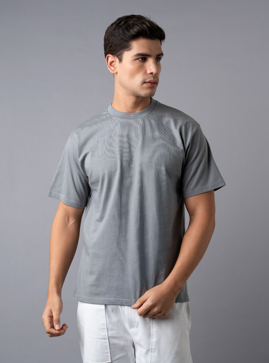 The Heavy Oversized (Round Neck, Boxy-Fit, 100% Cotton T-Shirt)